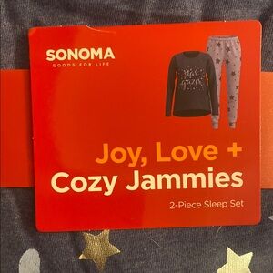 Sonoma Pajamas - Gray and Gold Star Print